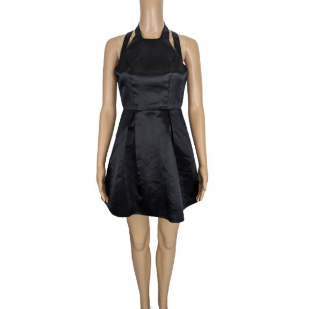 Lovers + Friends Satin Halter Fit & Flare Dress XS